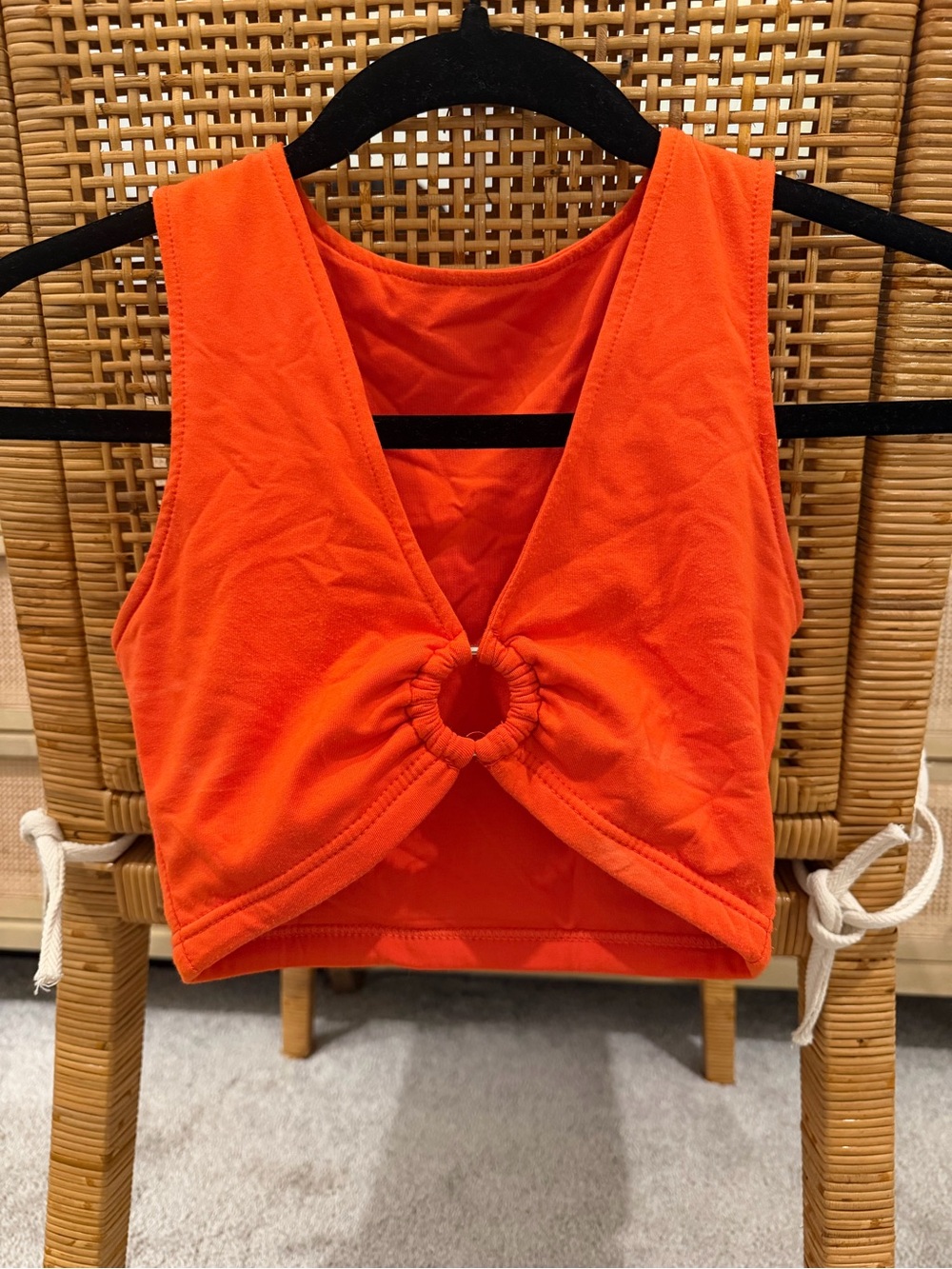 SHEIN Orange Ring-Front Cropped Tank Top